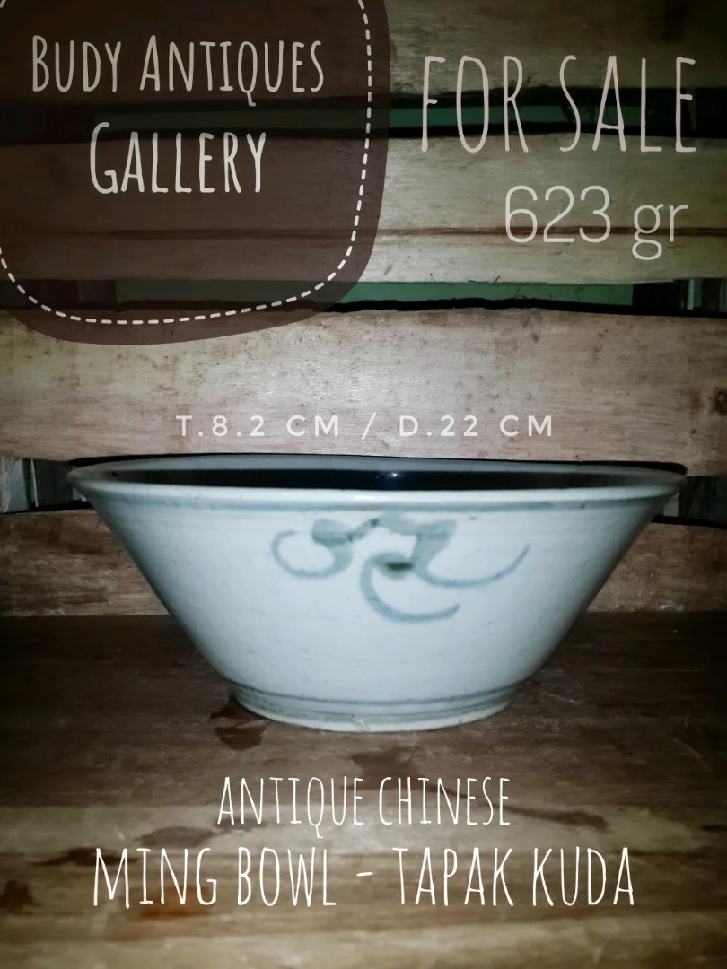Antique Chinese Ming Bowl Tapak Kuda Ep.1, Antik, Pajangan di Carousell