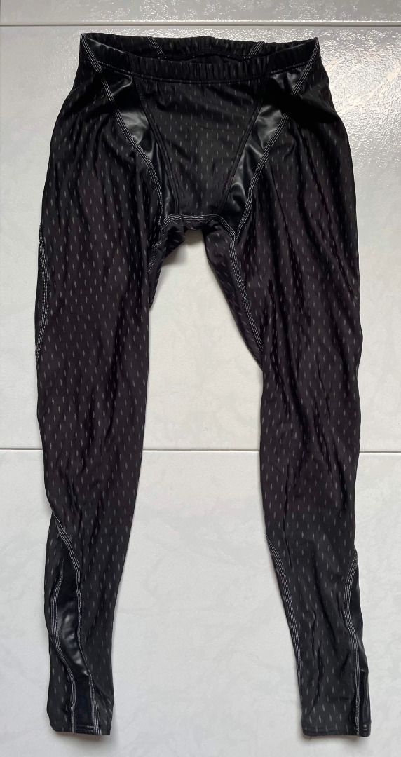 Arena Men Long Tights Black Leather Swimsuit Swimwear DISCONTINUED RARE