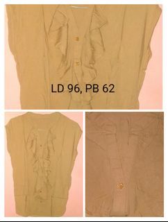 Atasan mustard ruffle