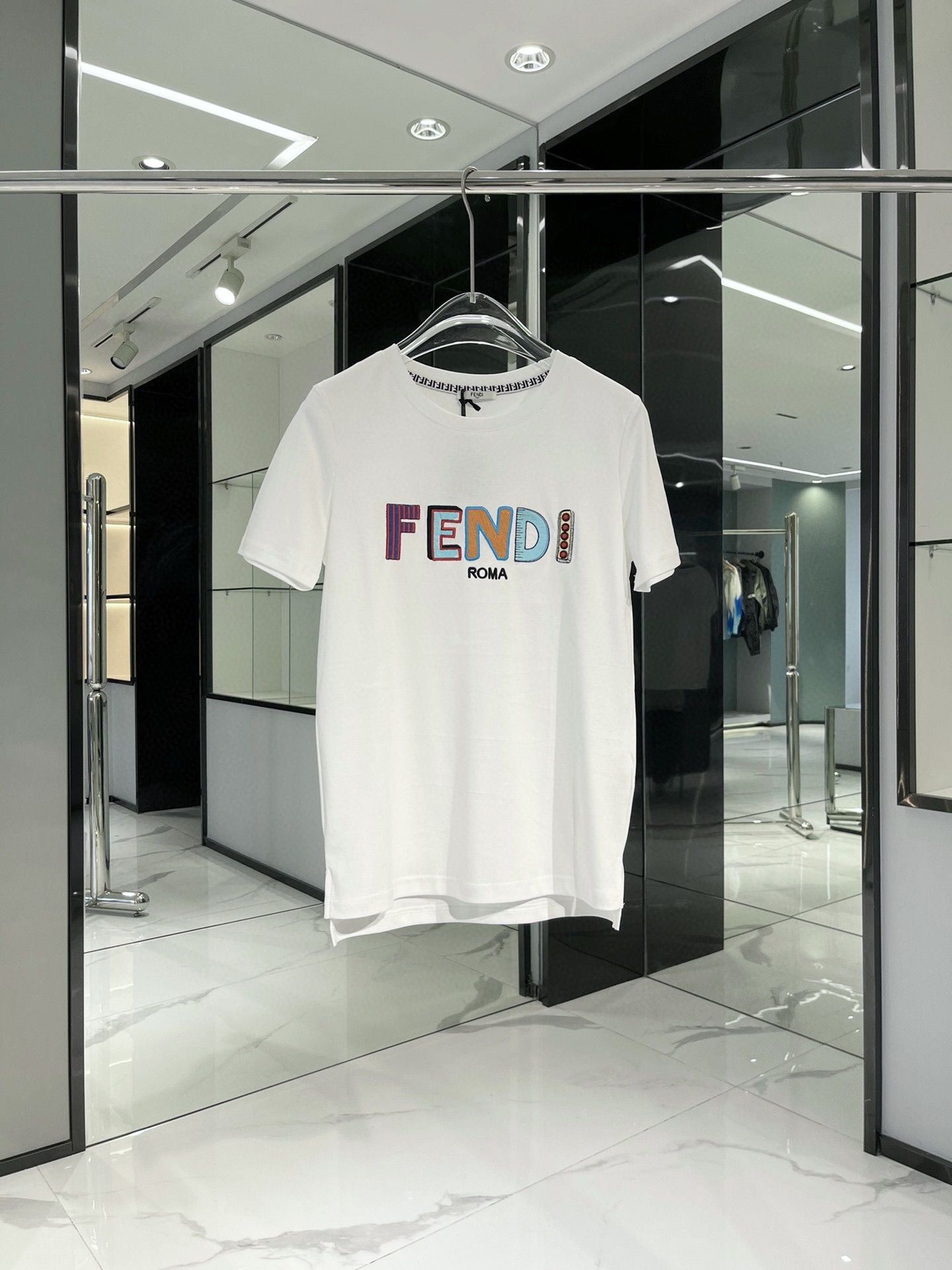 Fendi t top shirt color letters