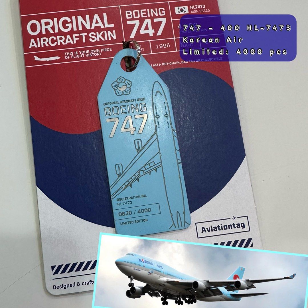 第1位獲得！】 (値下げ) Aviationtag キーチェーン B747 HL7490 