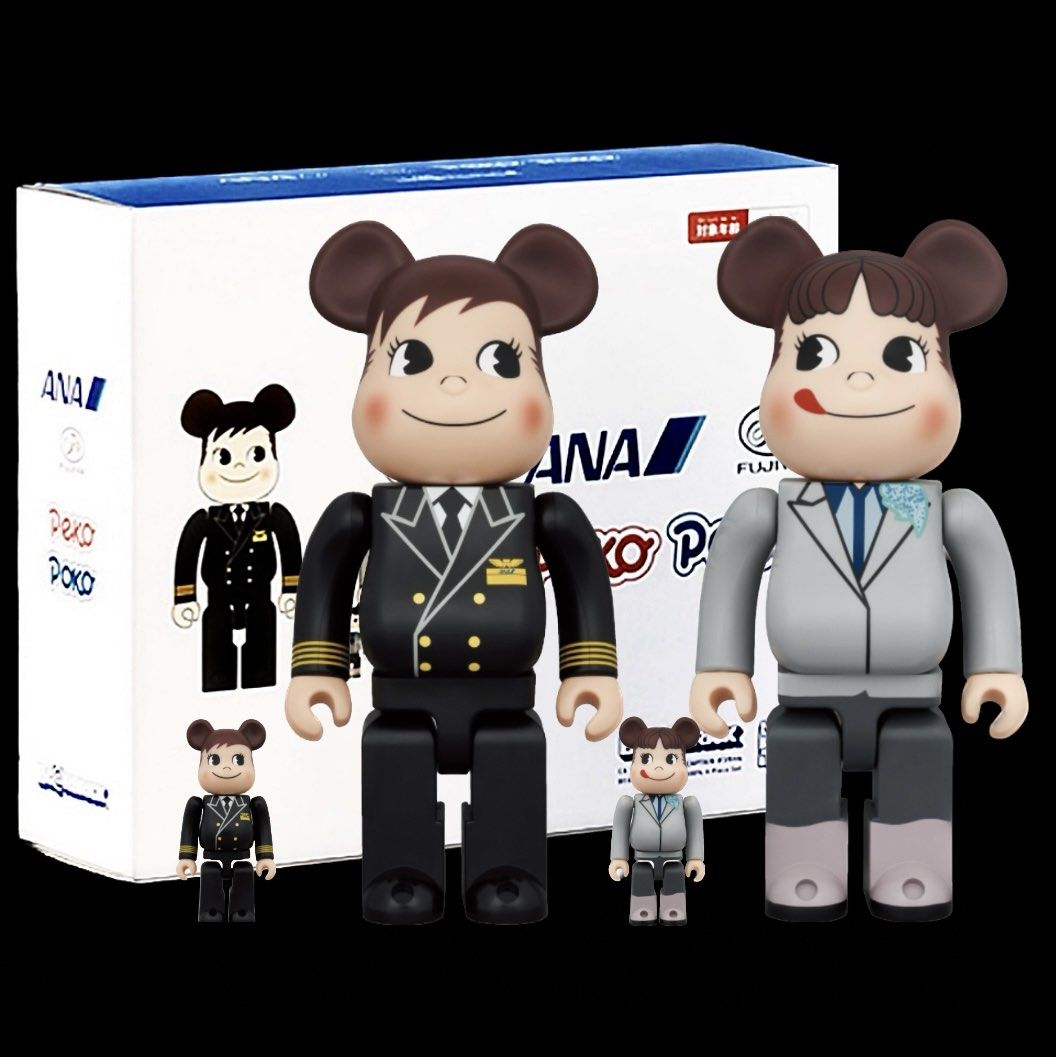 その他 MEDICOM TOY - Bearbrick for ANA CAPTAIN Poko-chan Bearbrick ANA Captain Peko Poko 100 400% Set Japan Limited