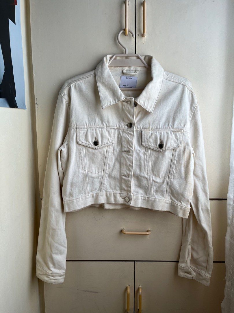 Bershka White Denim Jacket