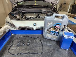 BMW F46 216D Servicing Using Liqui Moly 5W30 Engine Oil,Oil Filter & Change Valve Cover Gasket