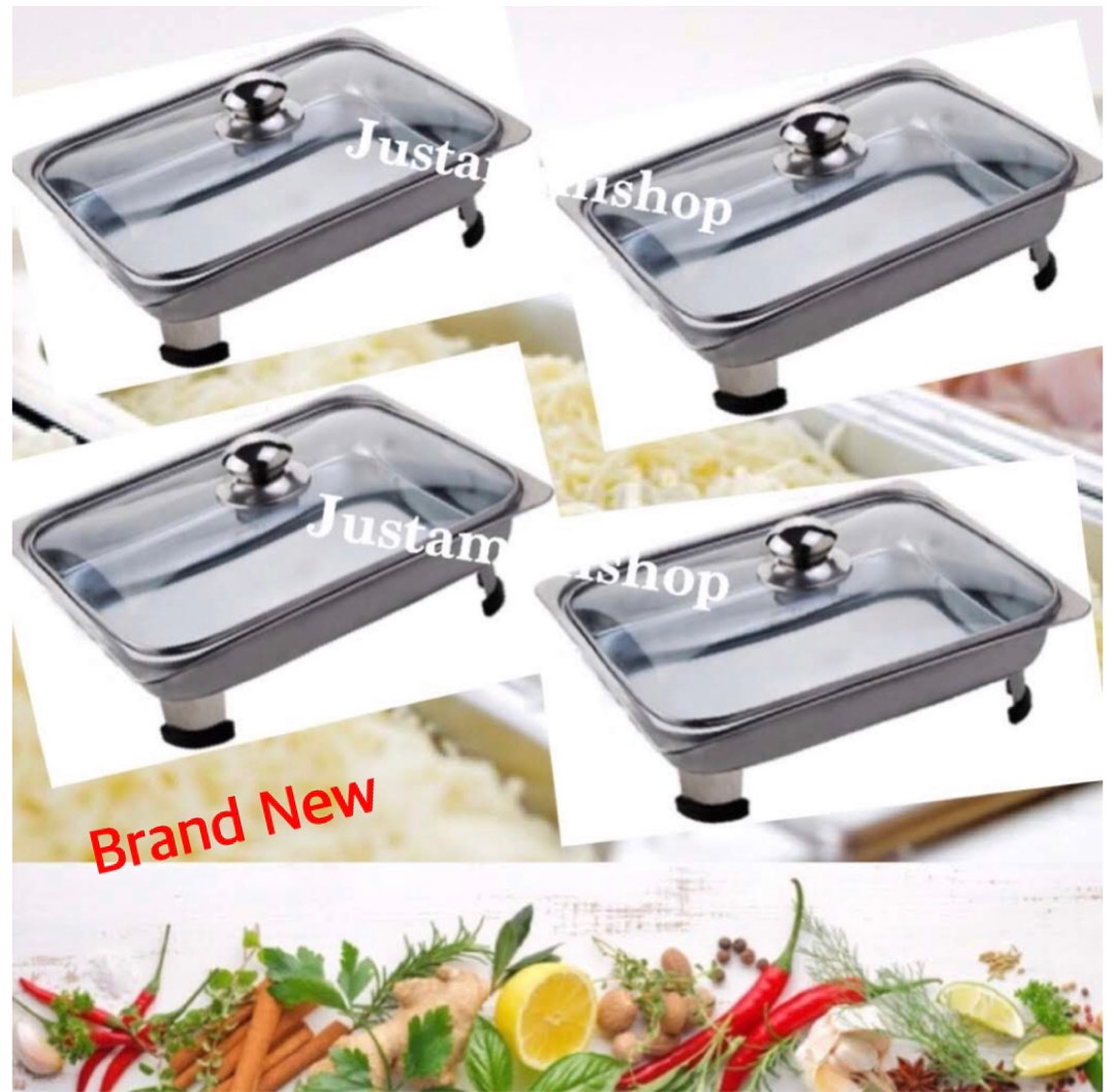 Buffet Set/Buffet tray (4pcs Set)with full glass window food warmer