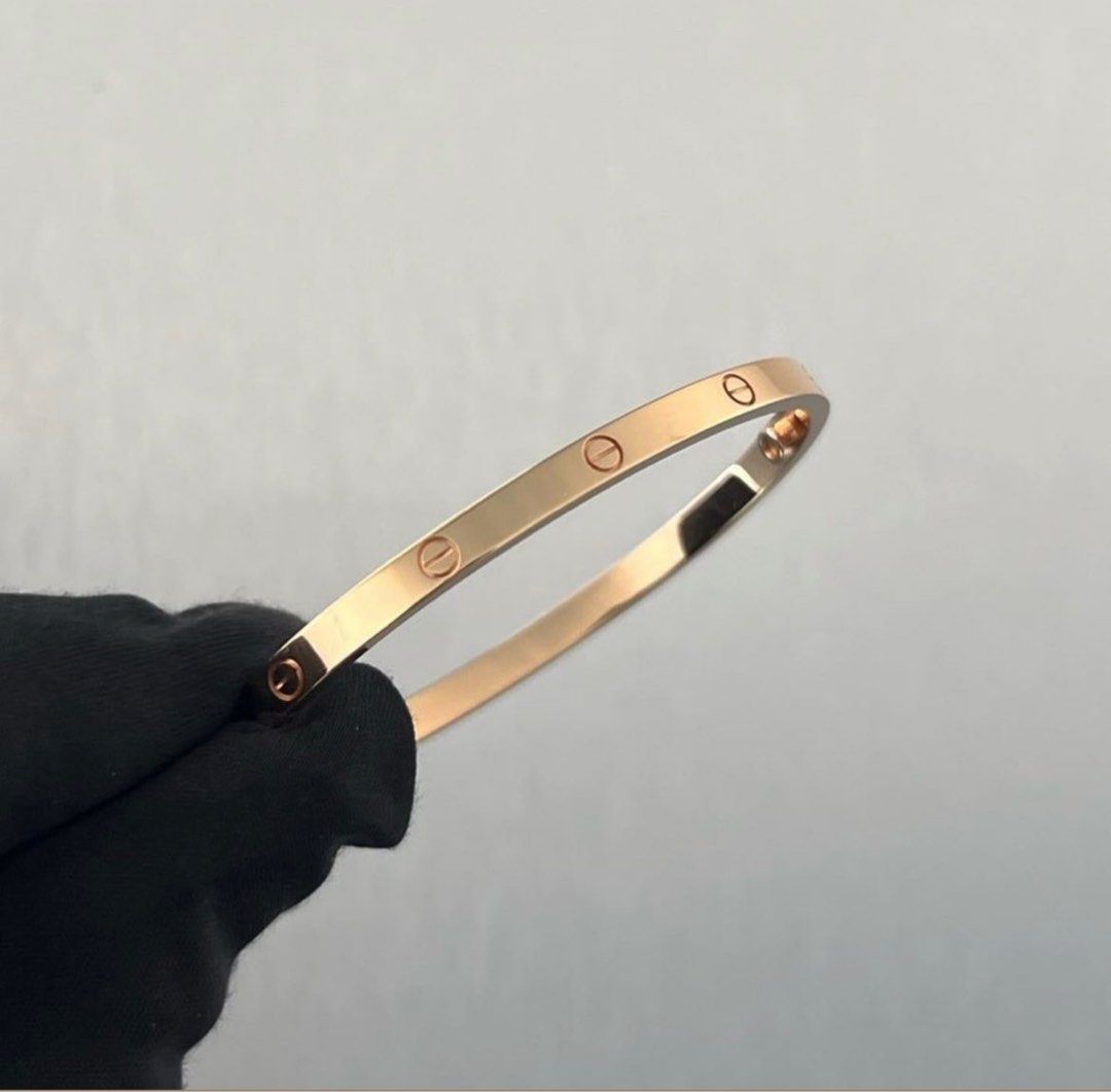 Cartier Love Thin Bracelet Rose Gold 16, Women's Fashion, Jewelry