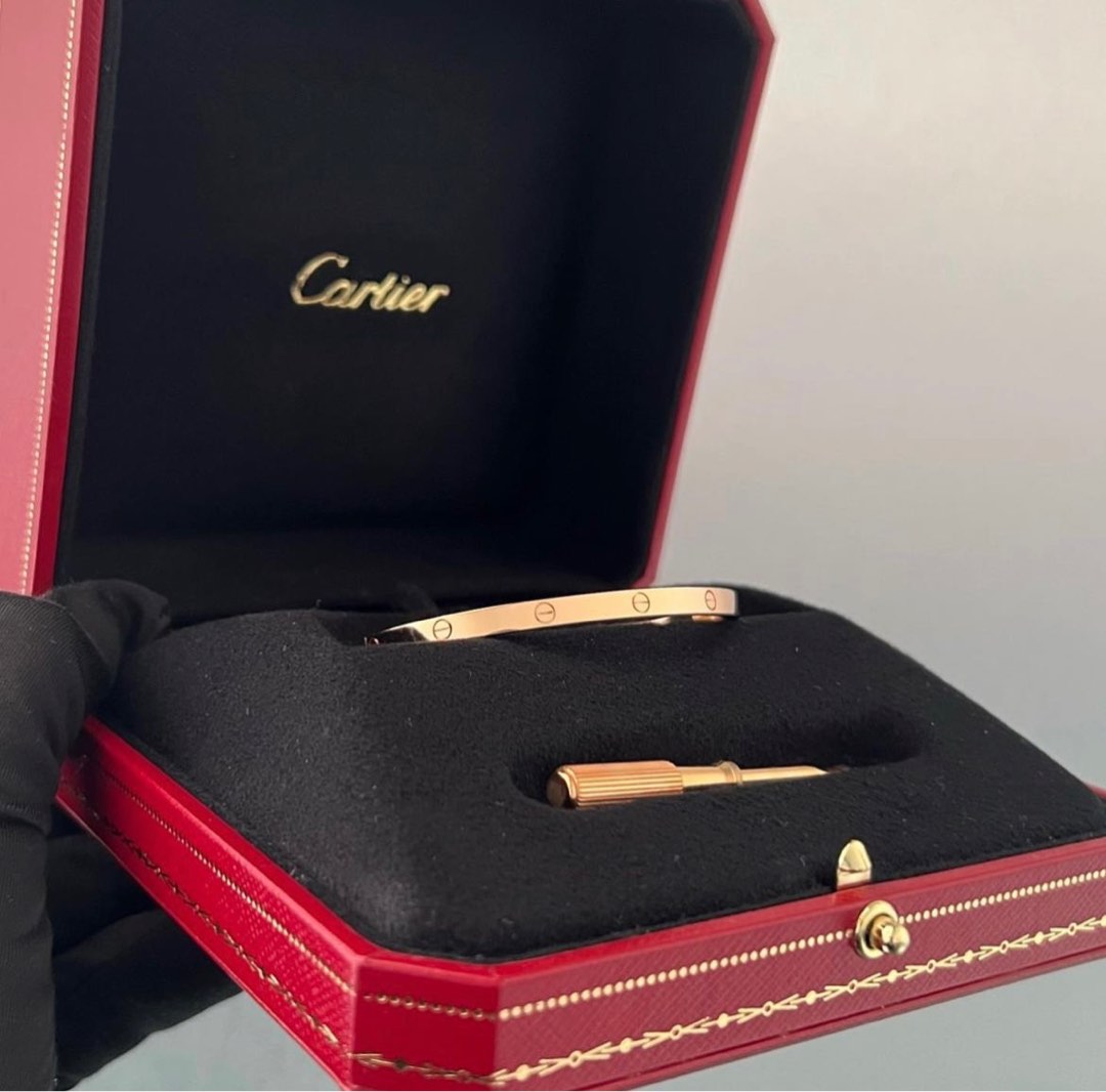 Cartier Love Thin Bracelet Rose Gold 16, Women's Fashion, Jewelry