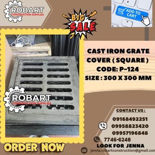 Cast Iron grate cover ( square )  code: P-124  size : 300 x 300 mm