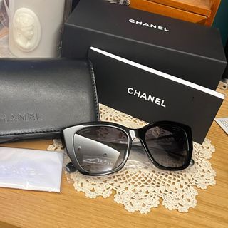 Chanel  周迅/徐璐同款-CH5429🕶️ 香奈兒透明拼黑框太陽眼鏡/墨鏡