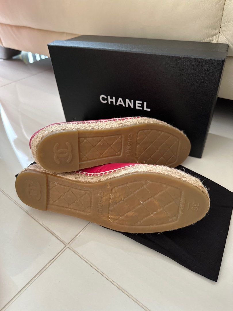 Leather espadrilles Chanel White size 37 EU in Leather  22689296