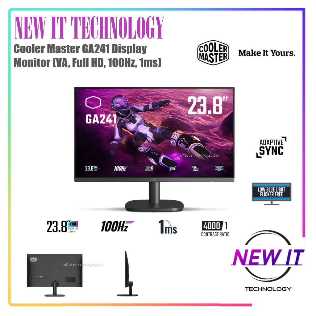 COOLER MASTER GA241 GAMING MONITOR (23.8",VA 16.7M,FHD 1920x1080,100 Hz ...