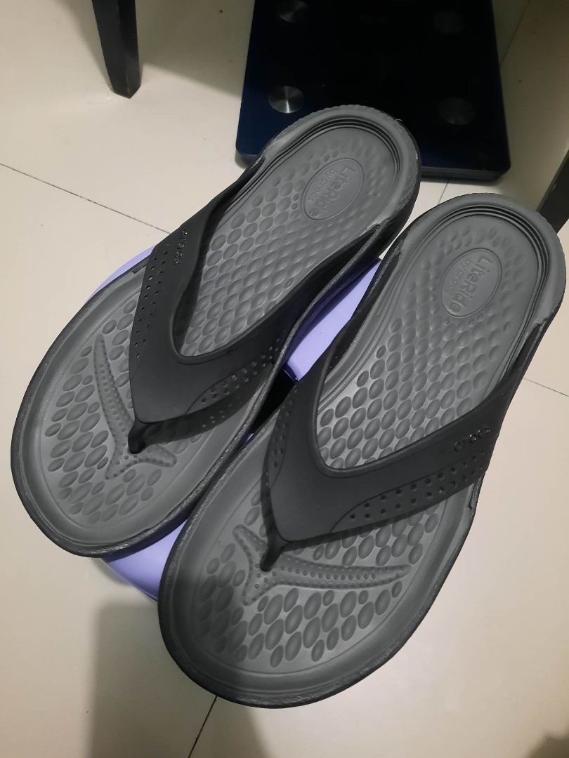 Crocs Literide Flip Flops Sandal Blackslate Grey Unisex Size M8 W10 On Carousell