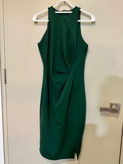 Dark Green Dress Elegant Nice Cutting size S/M