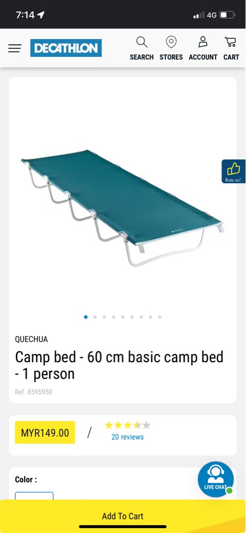 Quechua camp bed 60 shop