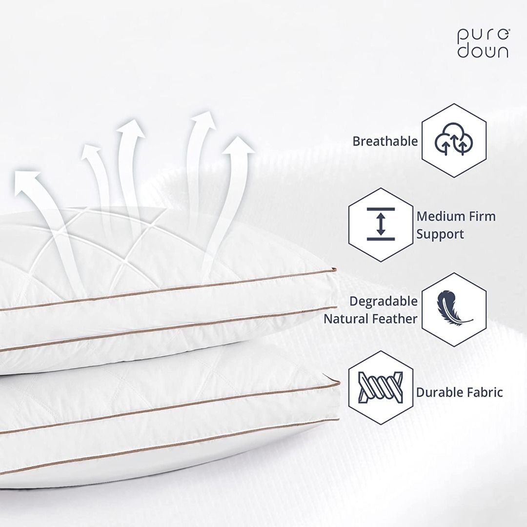 Puredown natural goose hotsell down feather pillows