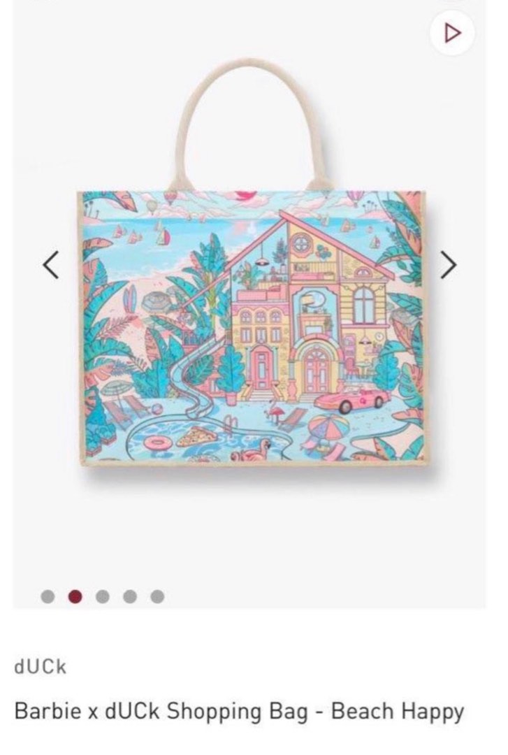 Duck Shopping Beg ( Barbie x Duck ) Beach Happy, Women's Fashion, Bags & Wallets, Beach Bags on