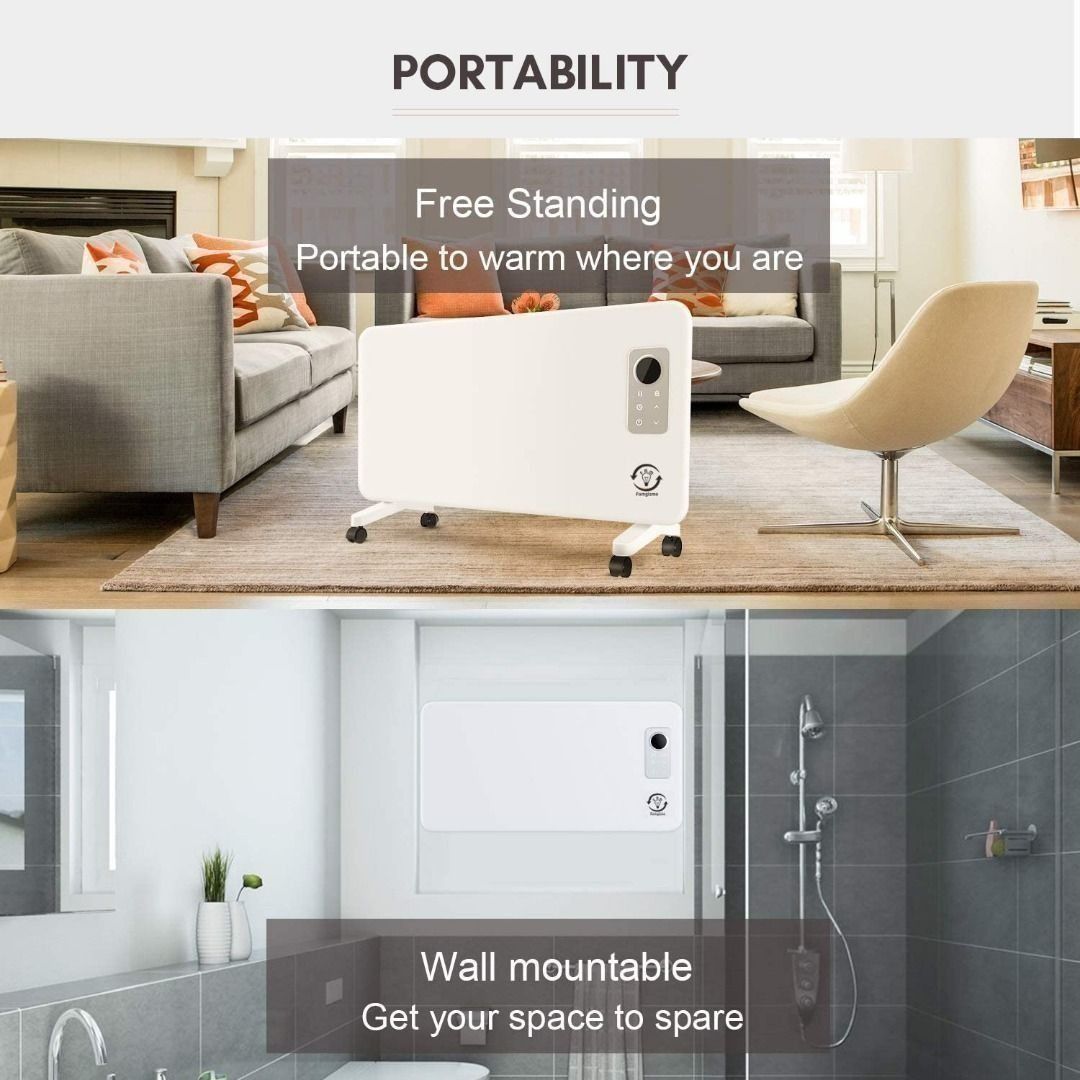 FAM famgizmo Panel Heater Radiator Wall Mounted Convector - 1800W WIFI  Ultra Slim Electric 7-Day Timer u0026 Advanced Thermostat,IP24 Rated Bathroom  Safe, TV u0026 Home Appliances, Water Heater u0026 Instant Showers on
