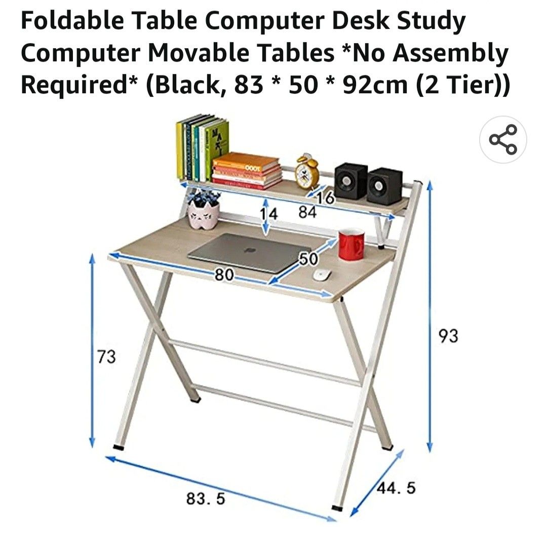 Foldable Study Table 80cm, Furniture & Home Living, Furniture, Tables ...
