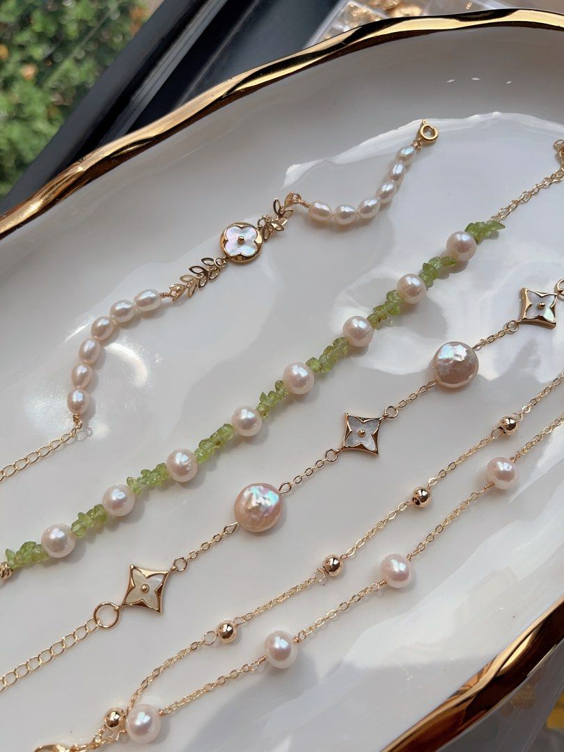 Super-Slim Freshwater Pearl Double Strand Emerald Layer Necklace