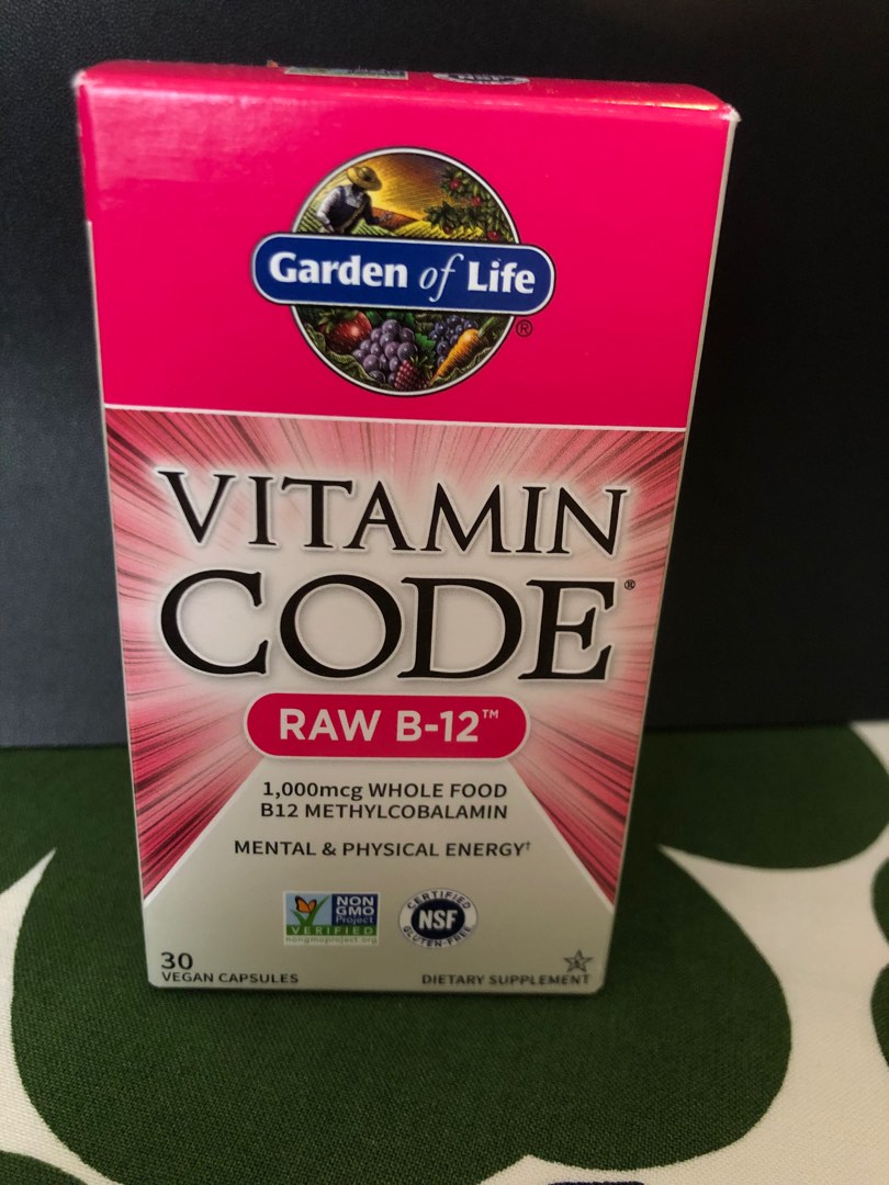 Garden of Life Vitamin Code, Raw B12 原生維他命B12 30粒 純素食膠囊, 健康及營養食用品, 健康補充品, 健康補充品 維他命及補充品