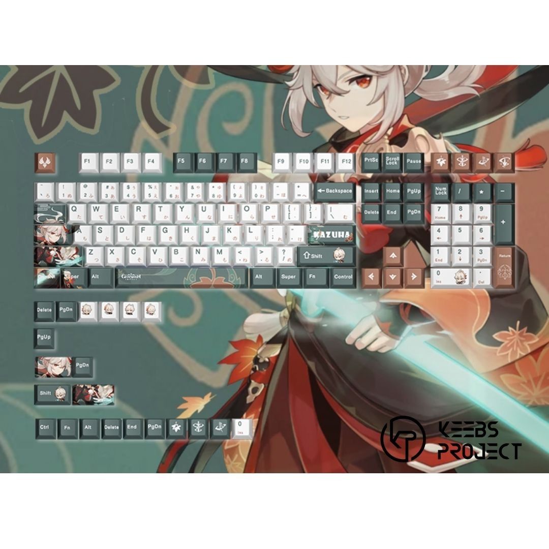 Genshin Impact KAZUHA PBT Keycap Set for Mechanical Keyboard Gaming