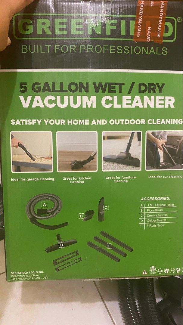 Greenfield Wet and Dry Vacuum, Furniture & Home Living, Cleaning & Homecare Supplies, Cleaning
