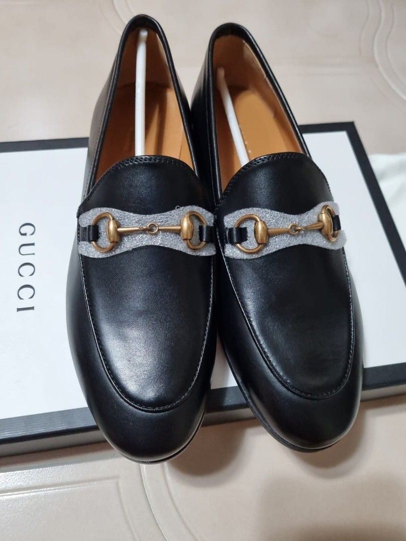 Gucci jordaan leather outlet loafer womens