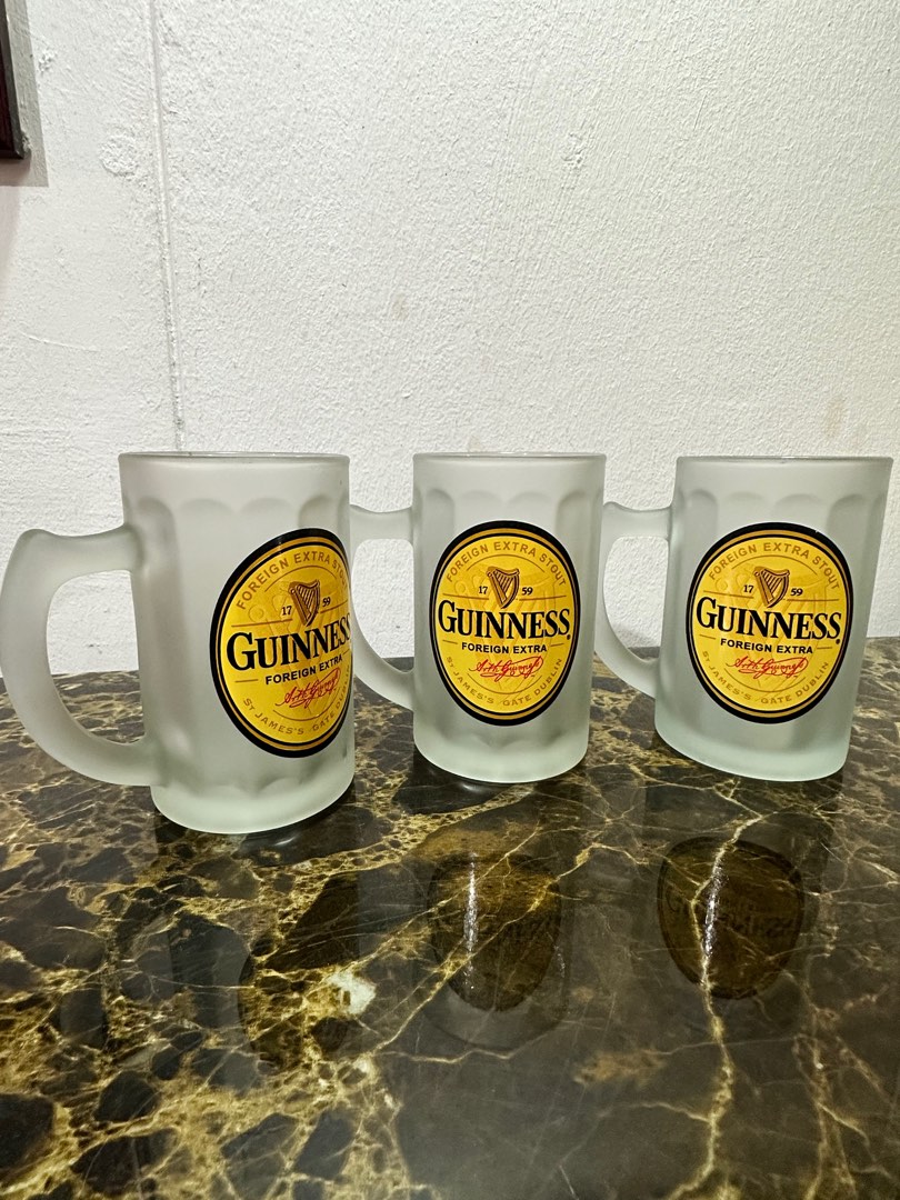 Guinness vintage glass mugs, Hobbies & Toys, Memorabilia & Collectibles