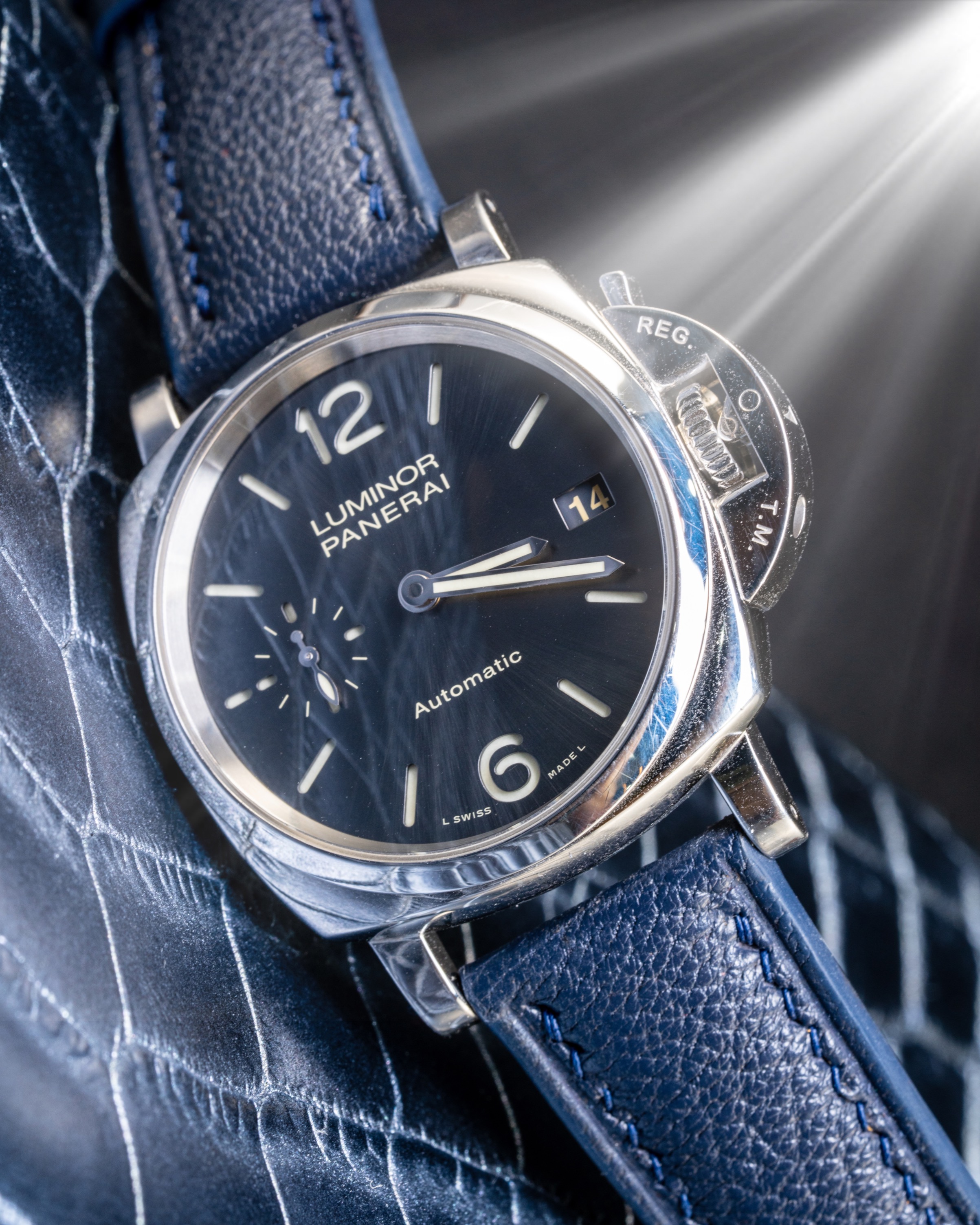 Panerai blue leather strap online