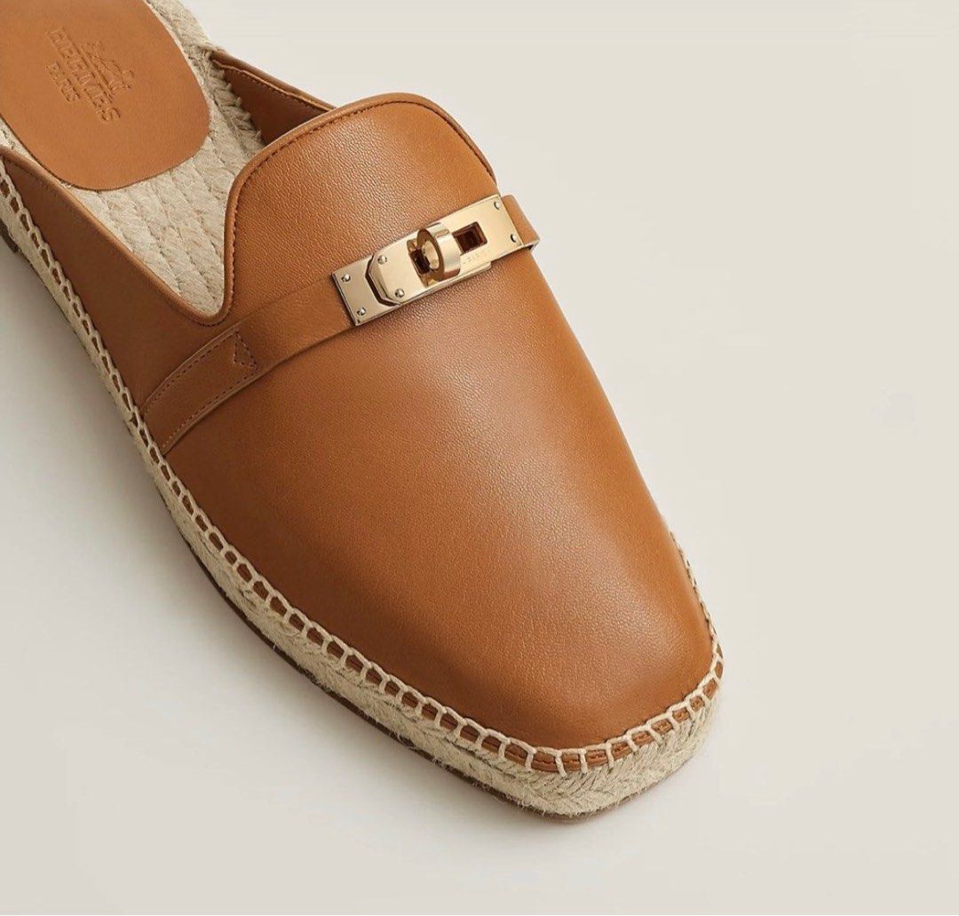 【HERMES】★Espadrilles Feria エスパドリーユ ミュール Hermès Feria Espadrille Black Gold Hardware