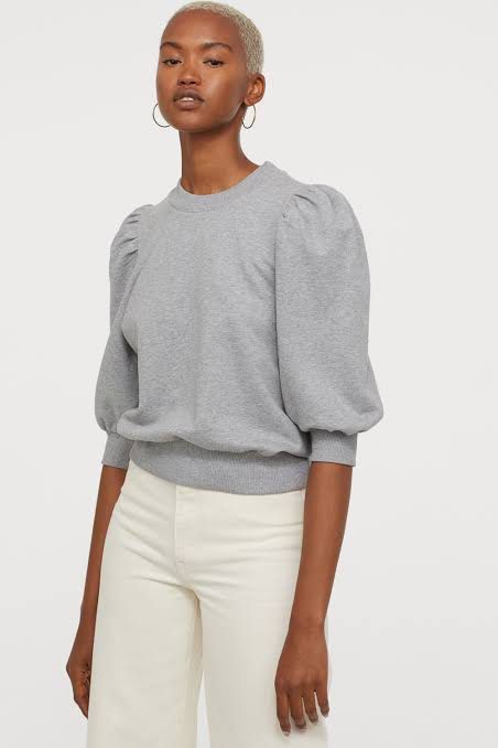 H and m hotsell puff sleeve sweatshirt