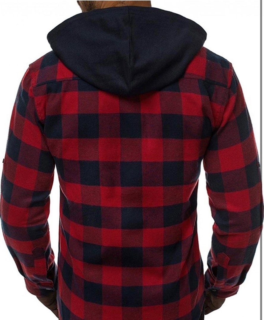 Checkered jacket with hood discount