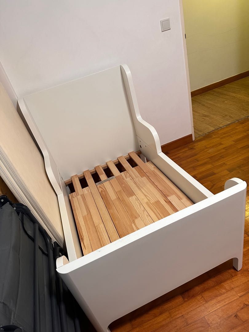 IKEA BUSUNGE Extendable Adjustable Toddler Bed Frame, Furniture & Home