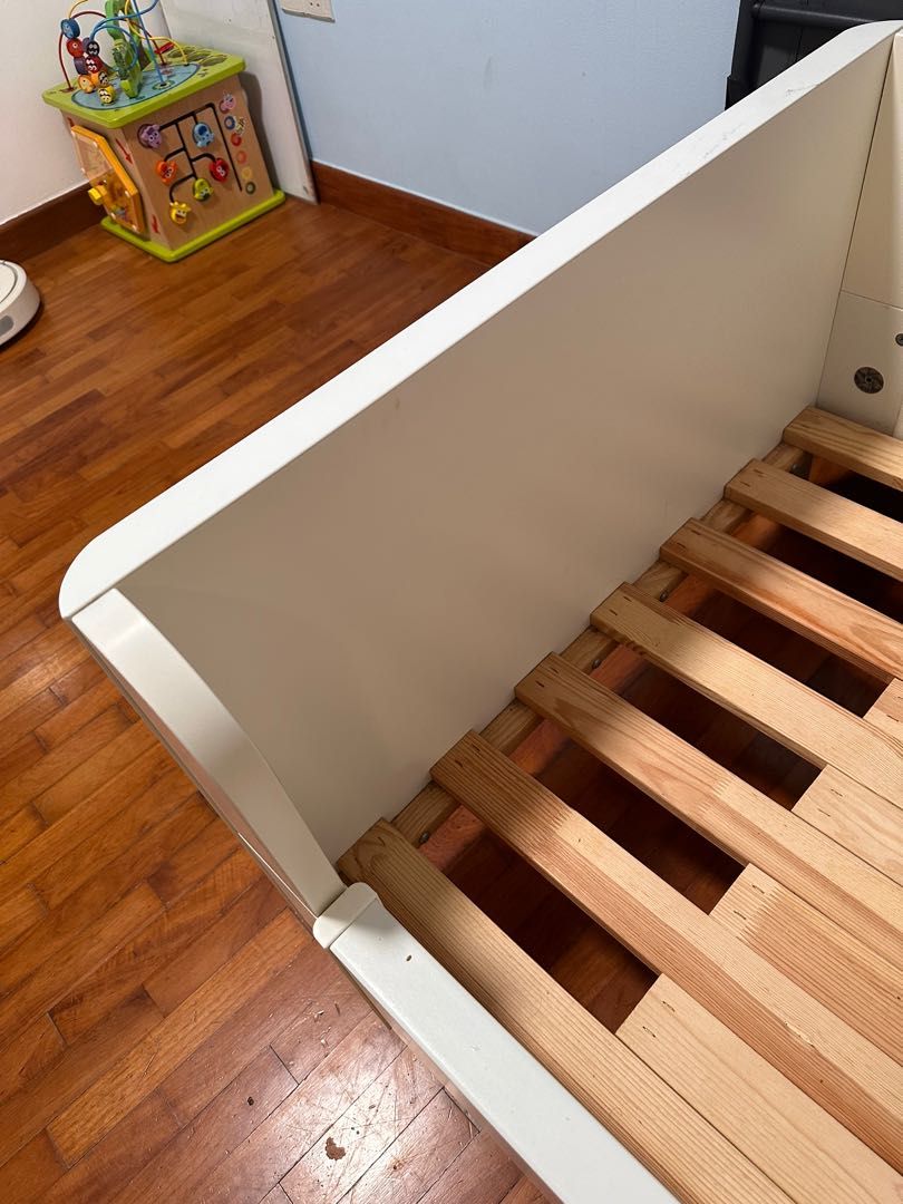 IKEA BUSUNGE Extendable Adjustable Toddler Bed Frame, Furniture & Home