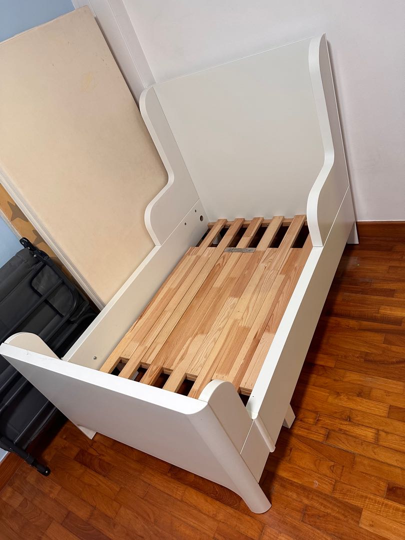 IKEA BUSUNGE Extendable Adjustable Toddler Bed Frame, Furniture & Home