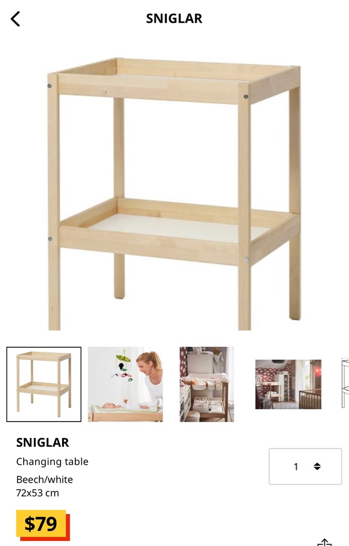 IKEA Changing Table with accessories, Babies & Kids, Baby Nursery