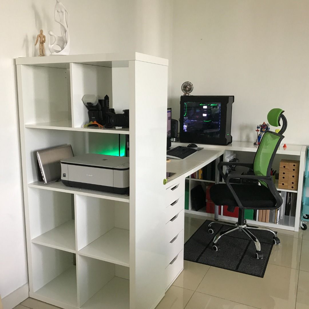 IKEA Kallax Shelf unit, high gloss white, Furniture & Home Living ...
