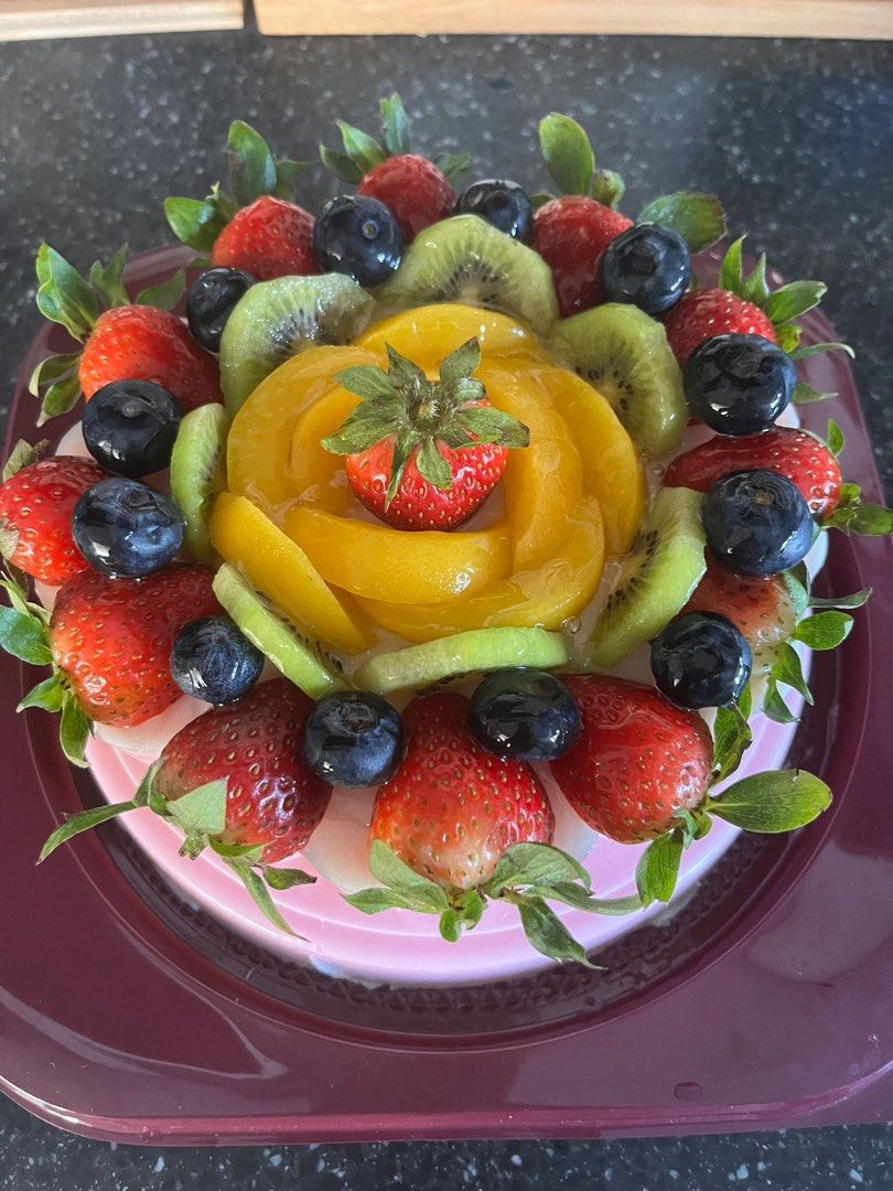 Jelly / agar agar fruit cake, Food & Drinks, Homemade Bakes on Carousell