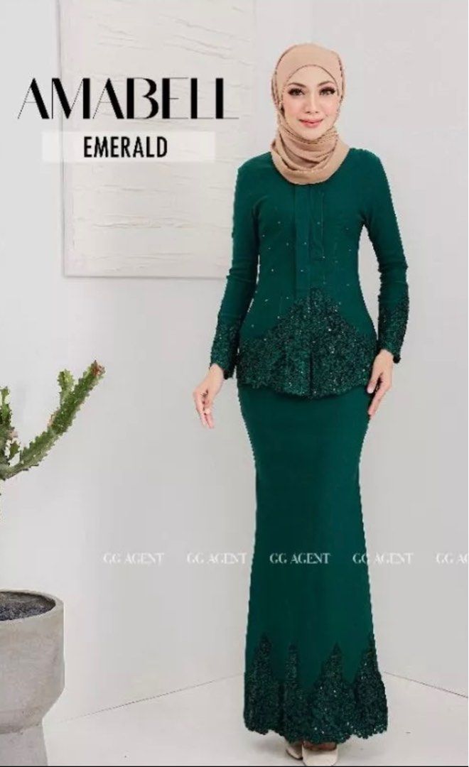 Kebaya Green Hijau Emerald Green Women s Fashion Muslimah