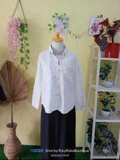 Kemeja denin white tulang #minus noda noda pic 3