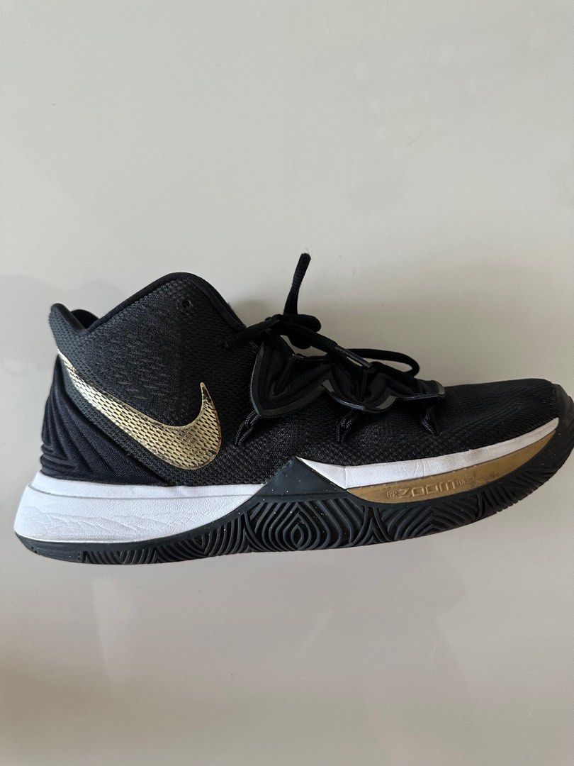 kyrie 5s black and gold