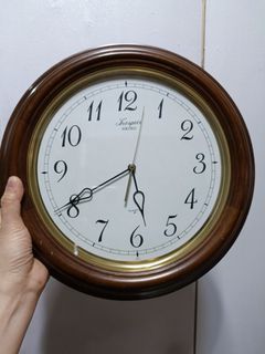 L'espoir Round Wooden Wall Clock (Vintage/Japan)