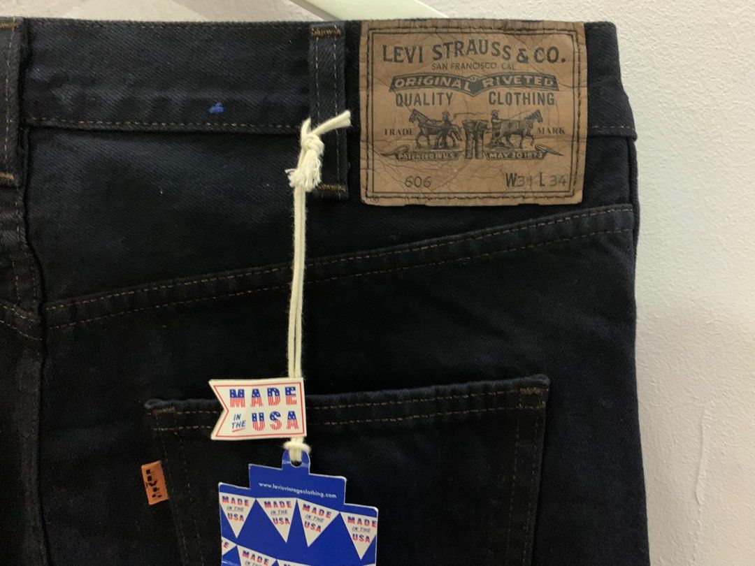 LEVIS BIG E ORANGE TAB 606 60 s 70 s MODEL LVC SLIM FIT MADE IN USA Tag size 31x34. ACTUAL waist SIZE more like 31 32