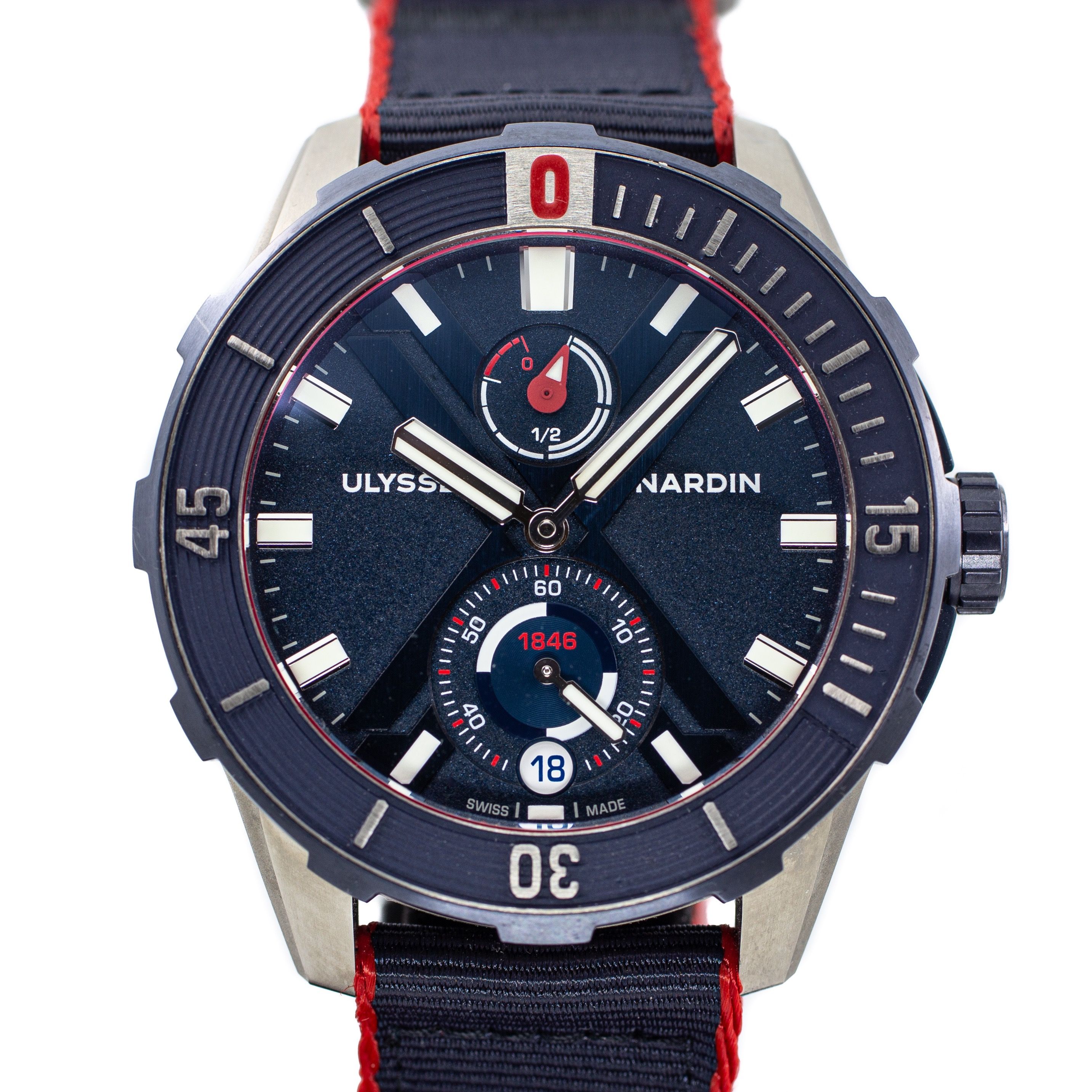 Like New Ulysse Nardin Diver X NEMO POINT Limited Edition Ref: 1183-170-3/93-NEMO (Category: Watches) located in Singapore. Submitted by martinluxury (Listing ID 1232747208, Image 1). Description: SKU: I0512094 Model: Ulysse Nardin Diver X NEMO POINT Limited Edition Reference: 1183-170-3/93-NEMO Condition: Like New Comes With: Full Set Originally Purchased Date: June 2022 Material: Titanium Case Dimension: 44mm Case Back: Solid Bezel: Blue Crown 