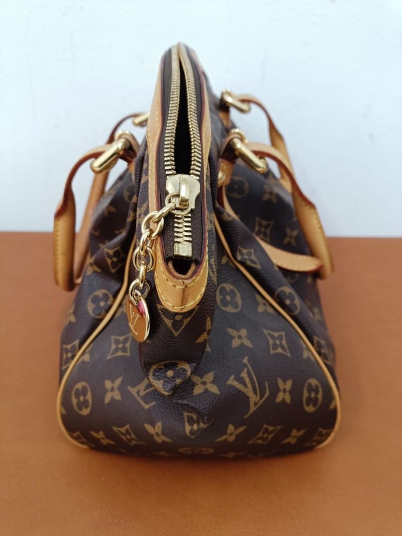 LOUIS VUITTON TUILERIES MM EBENE BROWN RED MONOGRAM CANVAS GHW