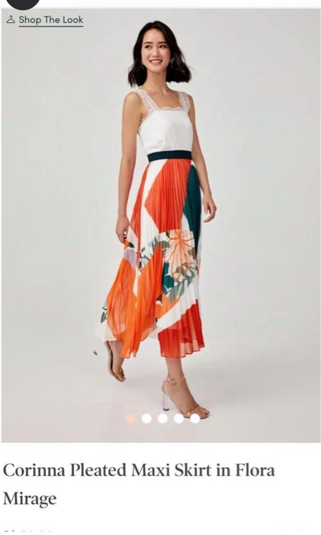 Corinna pleated maxi skirt in flora mirage discount