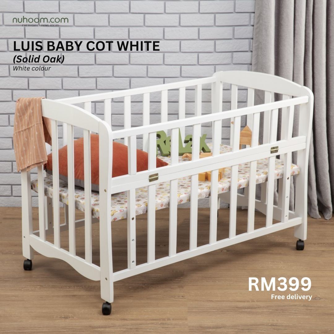 LUIS Baby Cot by Nuhoom Design (Solid Oak) Free delivery, Babies
