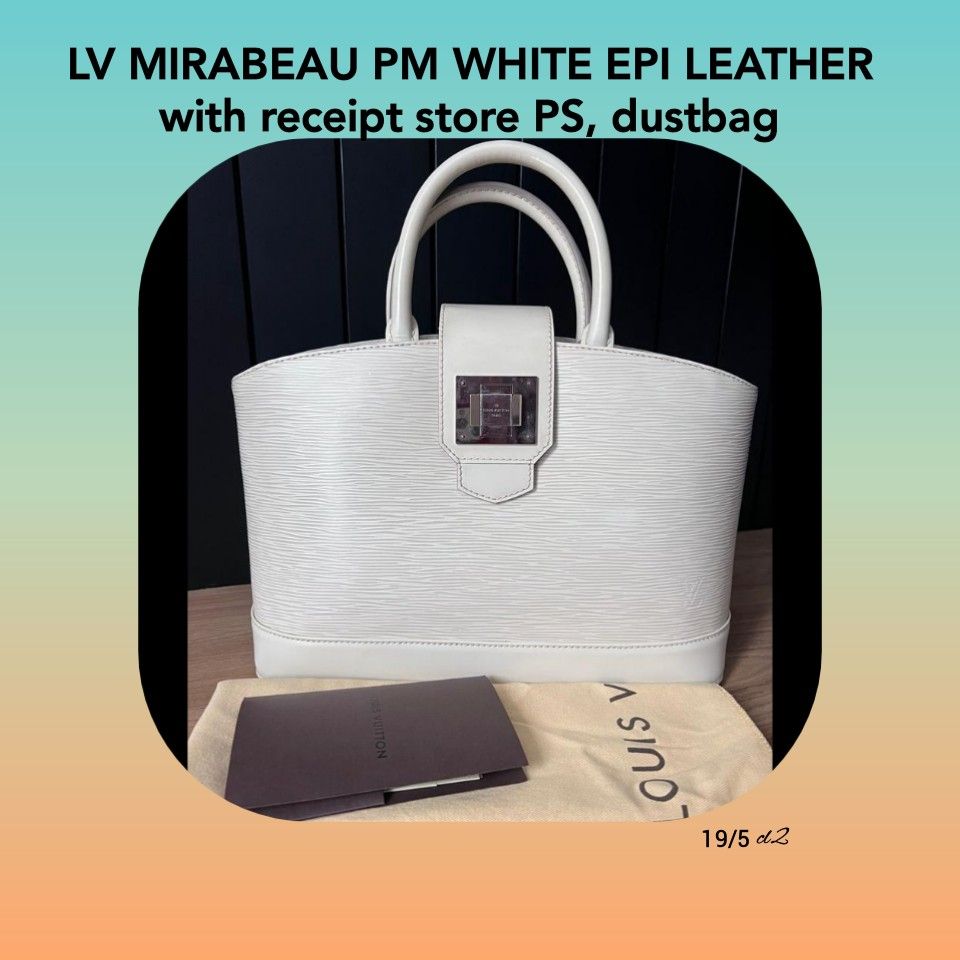 Louis Vuitton Epi Leather Mirabeau White, Barang Mewah, Tas & Dompet di  Carousell