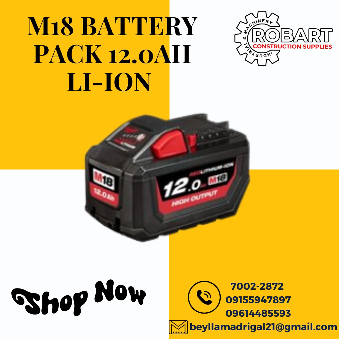 M18 BATTERY PACK 12.0Ah LIION, Commercial & Industrial, Construction
