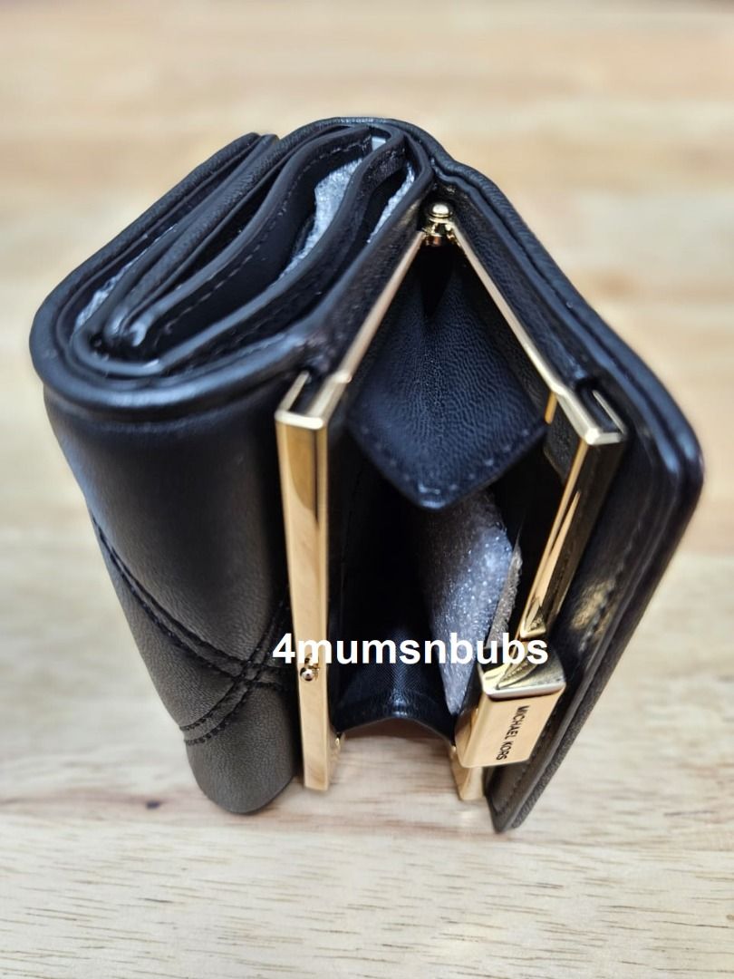 Michael Kors Jet Set Travel Black Gold Wallet Purse